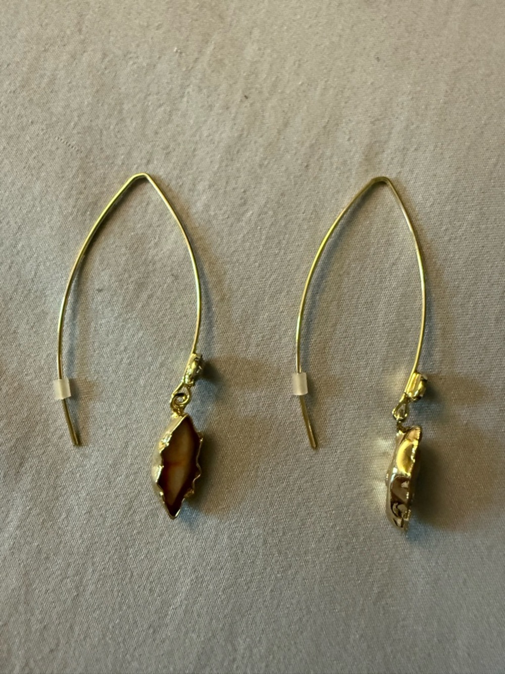 Sorrelli Gold Dangle Earrings with Pink Marquise Pendants